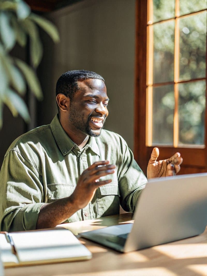 A leader reviewing technology insights at their desk